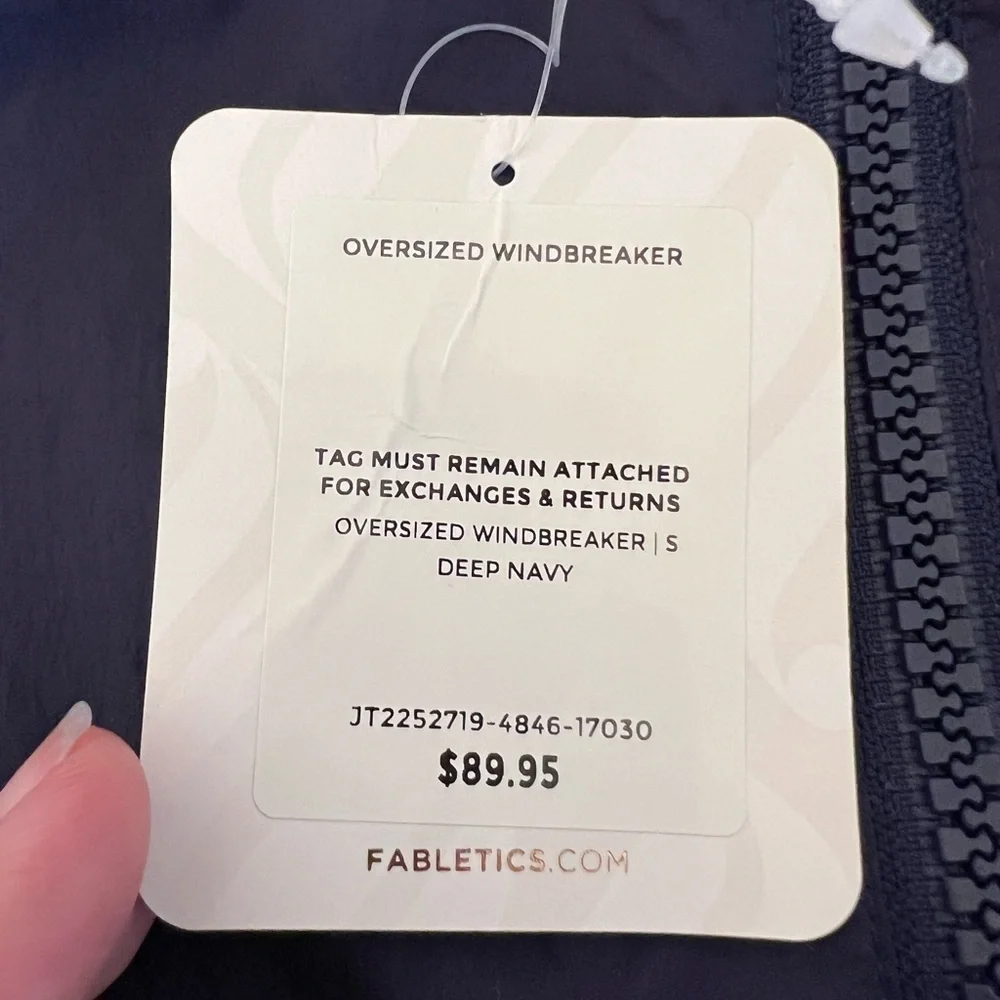 Fabletics Oversized Flyweight Lightweight Windbreaker‎ Jacket Reflective Stripe - Picture 7 of 9